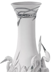 Herons' Realm Vase, Silver Luster